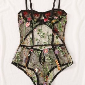 Lingerie floral bodysuit